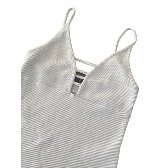 TOPSHOP LIGHT BLUE RIBBED BODYSUIT SIZE 8 - Picture 2 of 6